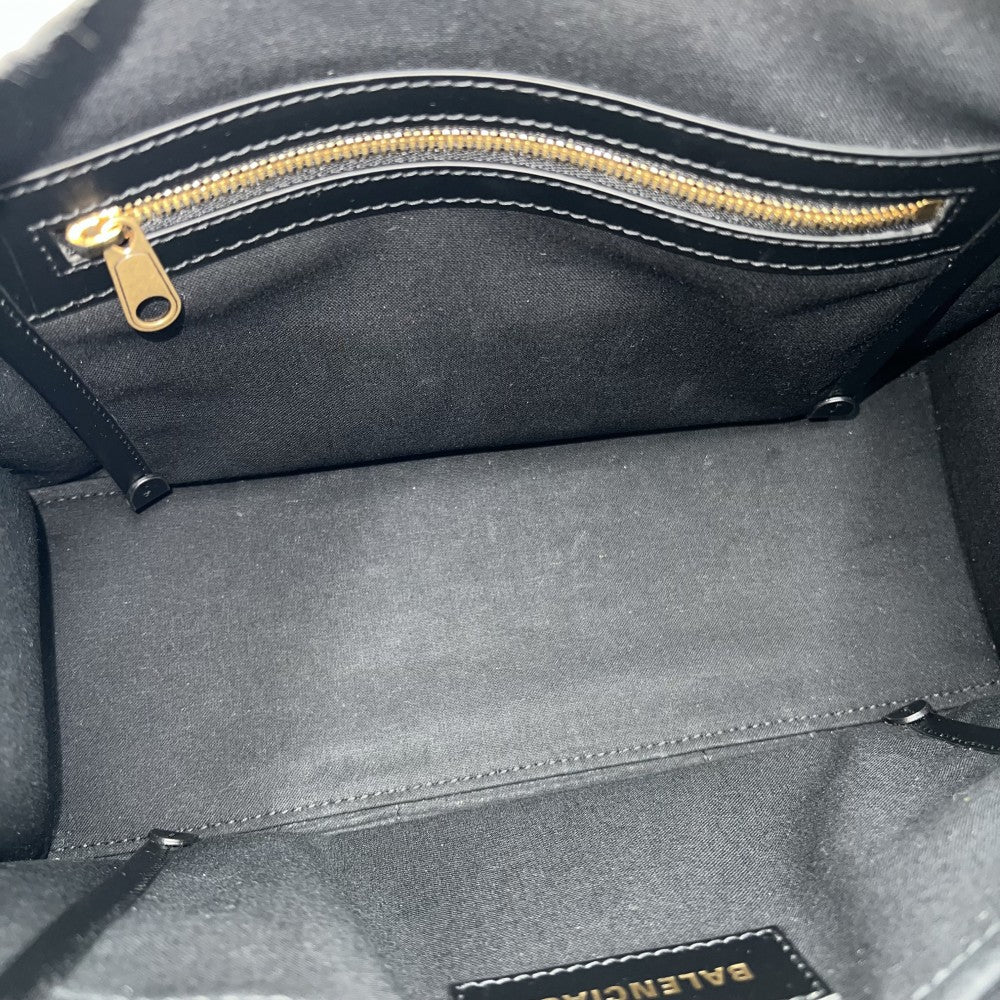 【開店SALE】 BALENCIAGA バレンシアガ 2WAY ハードウェア　トート ショルダーバッグ ハンドバッグ Hardware Tote トートバッグ Sサイズ 671402 キャンバス レザー アイボリー シルバー金具 レディース【中古品】