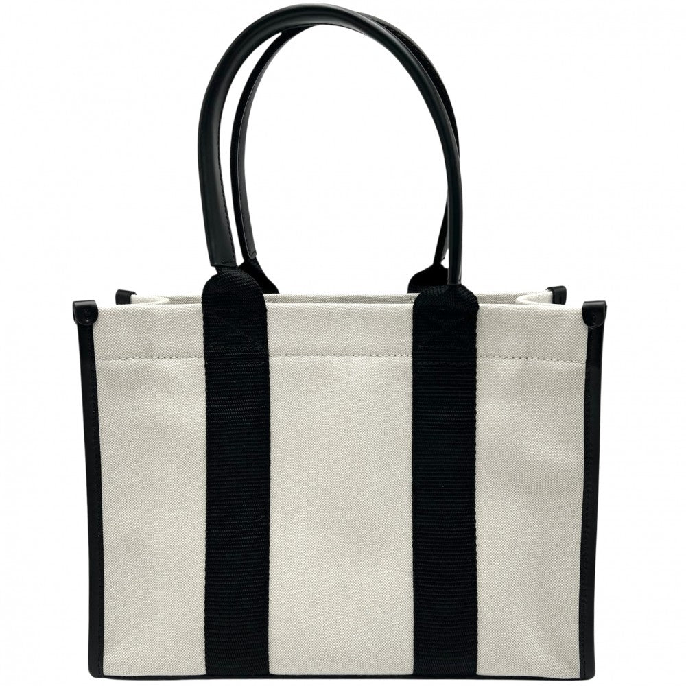 【開店SALE】 BALENCIAGA バレンシアガ 2WAY ハードウェア　トート ショルダーバッグ ハンドバッグ Hardware Tote トートバッグ Sサイズ 671402 キャンバス レザー アイボリー シルバー金具 レディース【中古品】