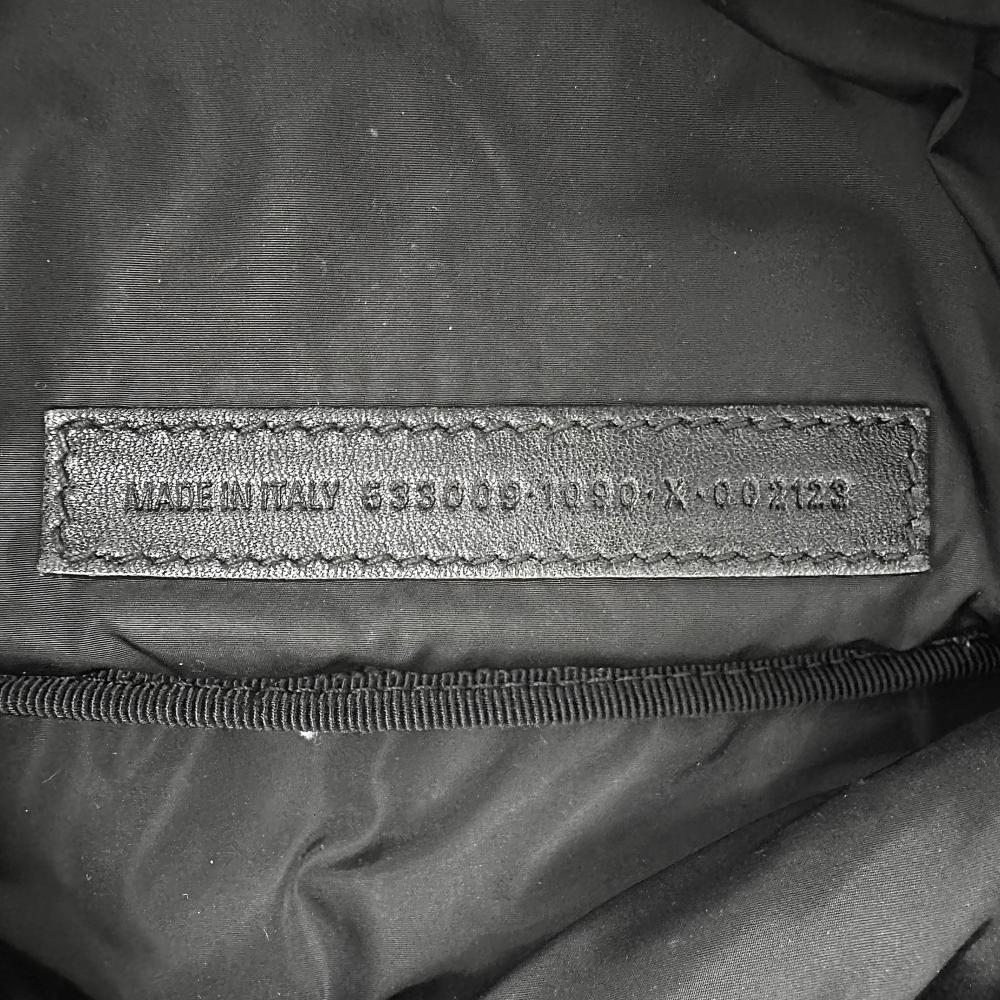 BALENCIAGA バレンシアガ ボディバッグ ウィールベルトバッグ 533009 ナイロン ブラック 黒 ダークブルー シルバー金具 メンズ【中古品】