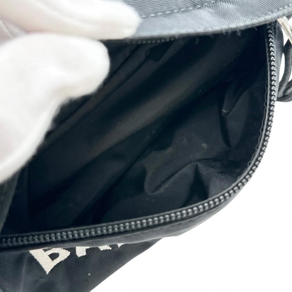 BALENCIAGA バレンシアガ ボディバッグ ウィールベルトバッグ 533009 ナイロン ブラック 黒 ダークブルー シルバー金具 メンズ【中古品】