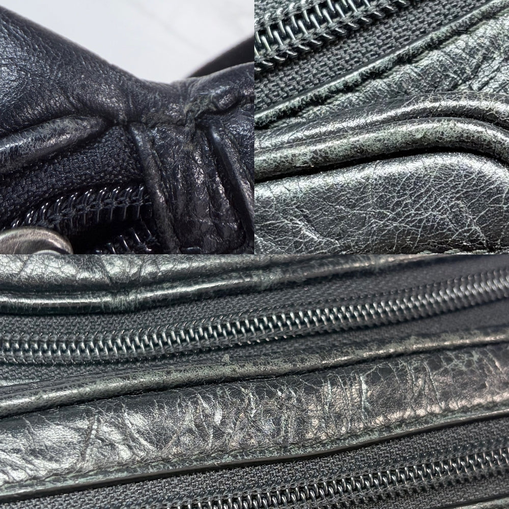 BALENCIAGA バレンシアガ ウエストバッグ エクスプローラー グラフィティ 529550 カーフ ブラック 黒 マルチカラー シルバー金具 メンズ【中古品】
