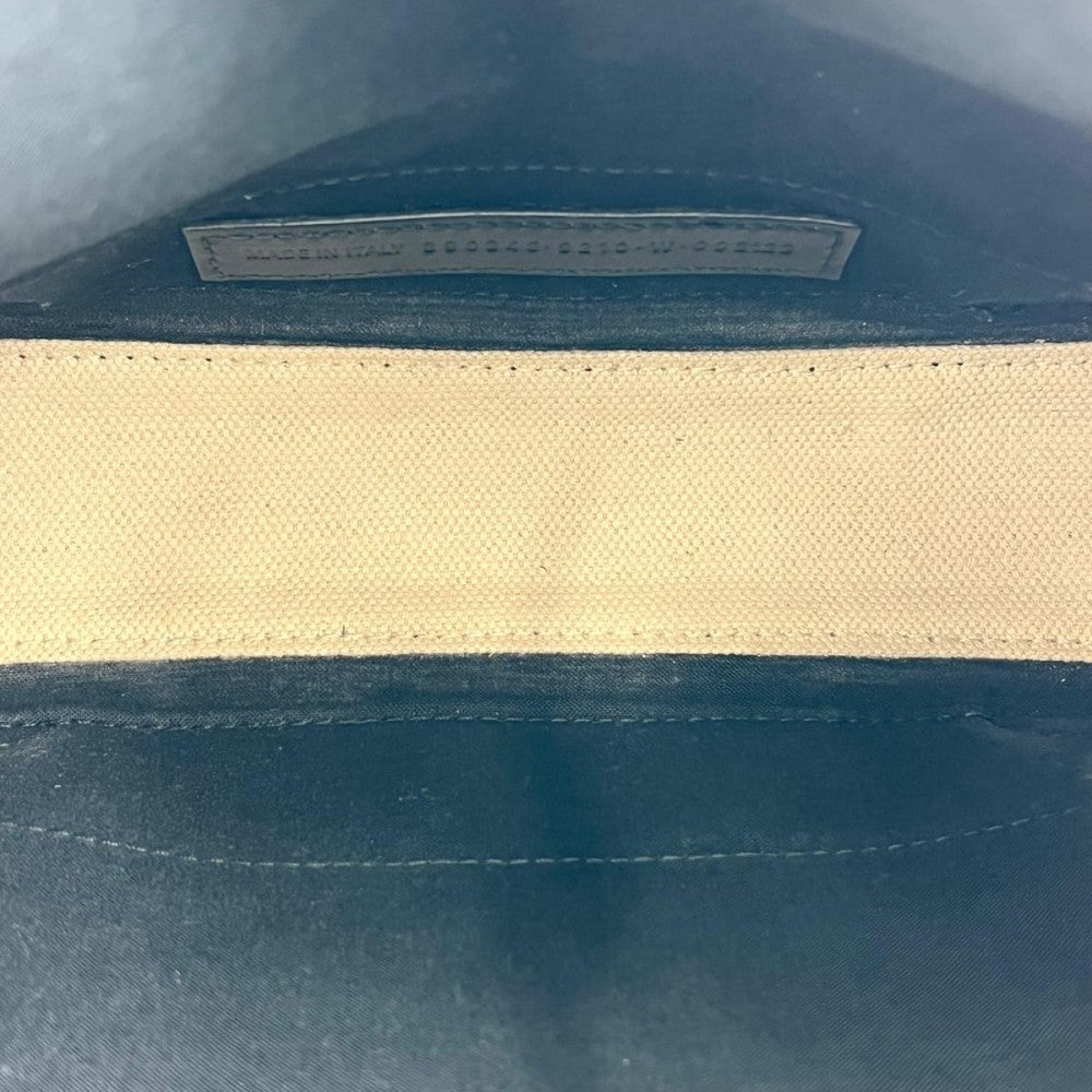 【開店SALE】 BALENCIAGA バレンシアガ 2WAY ネイビーカバス ハンドバッグ ショルダーバッグ XS 総柄 レザー ホワイト 白 ブラック 黒 シルバー金具 レディース【中古品】