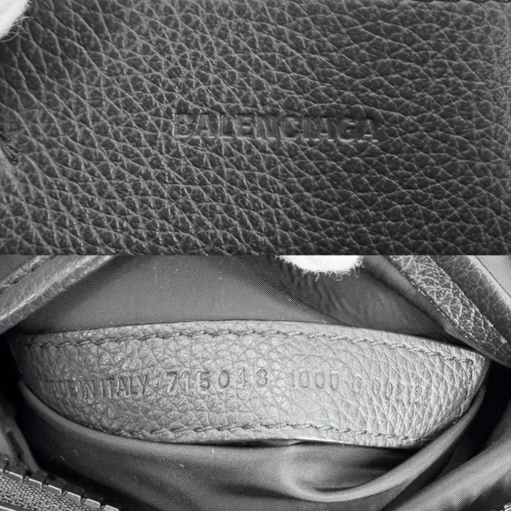 BALENCIAGA バレンシアガ 2WAY カー ジップ スモール ハンドバッグ ショルダーバッグ トートバッグ 715048 レザー ブラック 黒 ブラック金具 レディース【中古品】