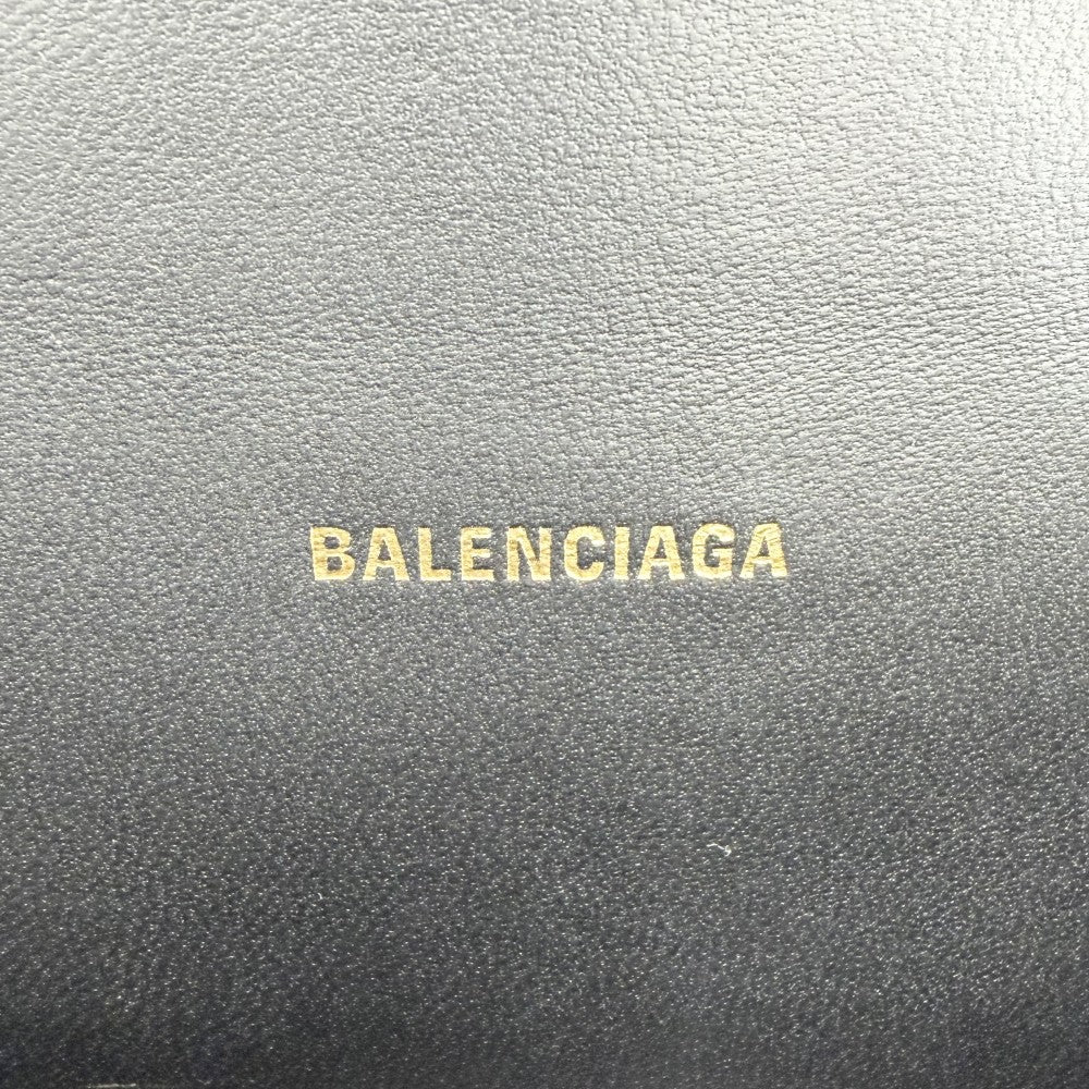 【開店SALE】 BALENCIAGA バレンシアガ 2WAY アワーグラス　XS ハンドバッグ ショルダーバッグ HOURGLASS クロコ型押し トップハンドル 592833 カーフスキン ブラック 黒 アンティークゴールド金具 レディース【中古品】