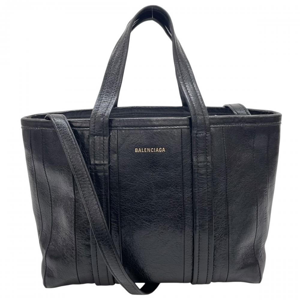 BALENCIAGA バレンシアガ ハンドバッグ バルベス スモール 2WAY ショルダーバッグ 671404 レザー ブラック 黒 シルバー金具 レディース【中古品】