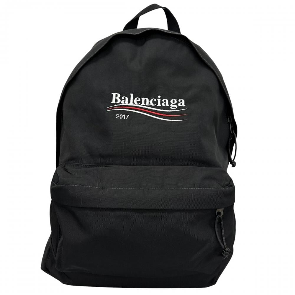BALENCIAGA バレンシアガ リュック エクスプローラー ロゴ刺繍 バックパック 459744 ナイロン ブラック 黒 ブラック金具 メンズ【中古品】
