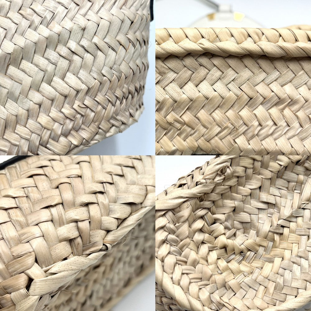 【開店SALE】 Chloe クロエ ショルダーバッグ マーシー バスケット かごバッグ 春 夏 ラフィア レザー ベージュ ホワイト 白 ゴールド金具 レディース【中古品】