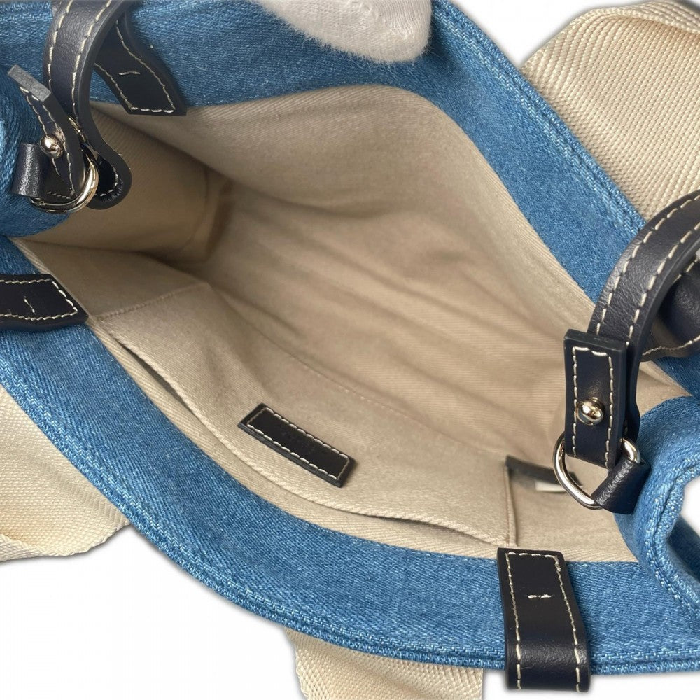 Chloe クロエ ショルダーバッグ ウッディ コットンデニム ブルー 青 シルバー金具 レディース【中古品】