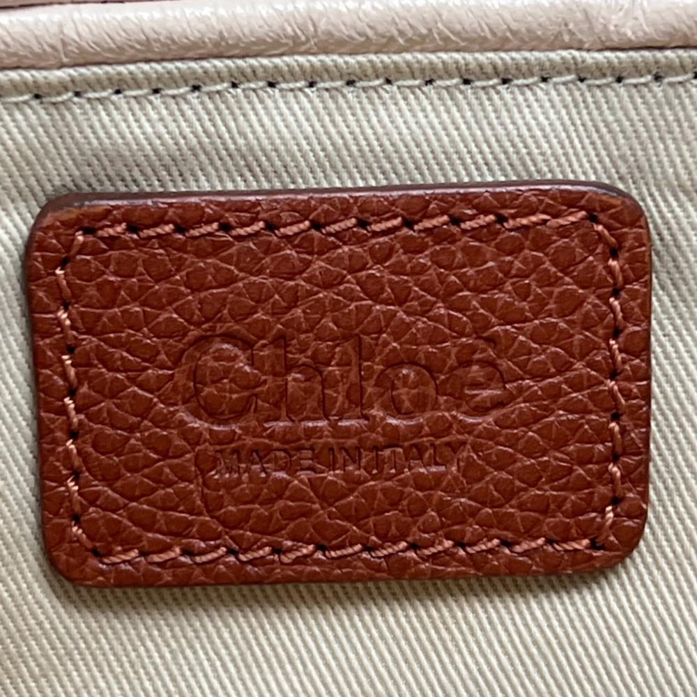 Chloe クロエ ショルダーバッグ パラティ ロゴ刻印 8HS891 グレインカーフレザー ブラウン 茶 ゴールド金具 レディース【中古品】