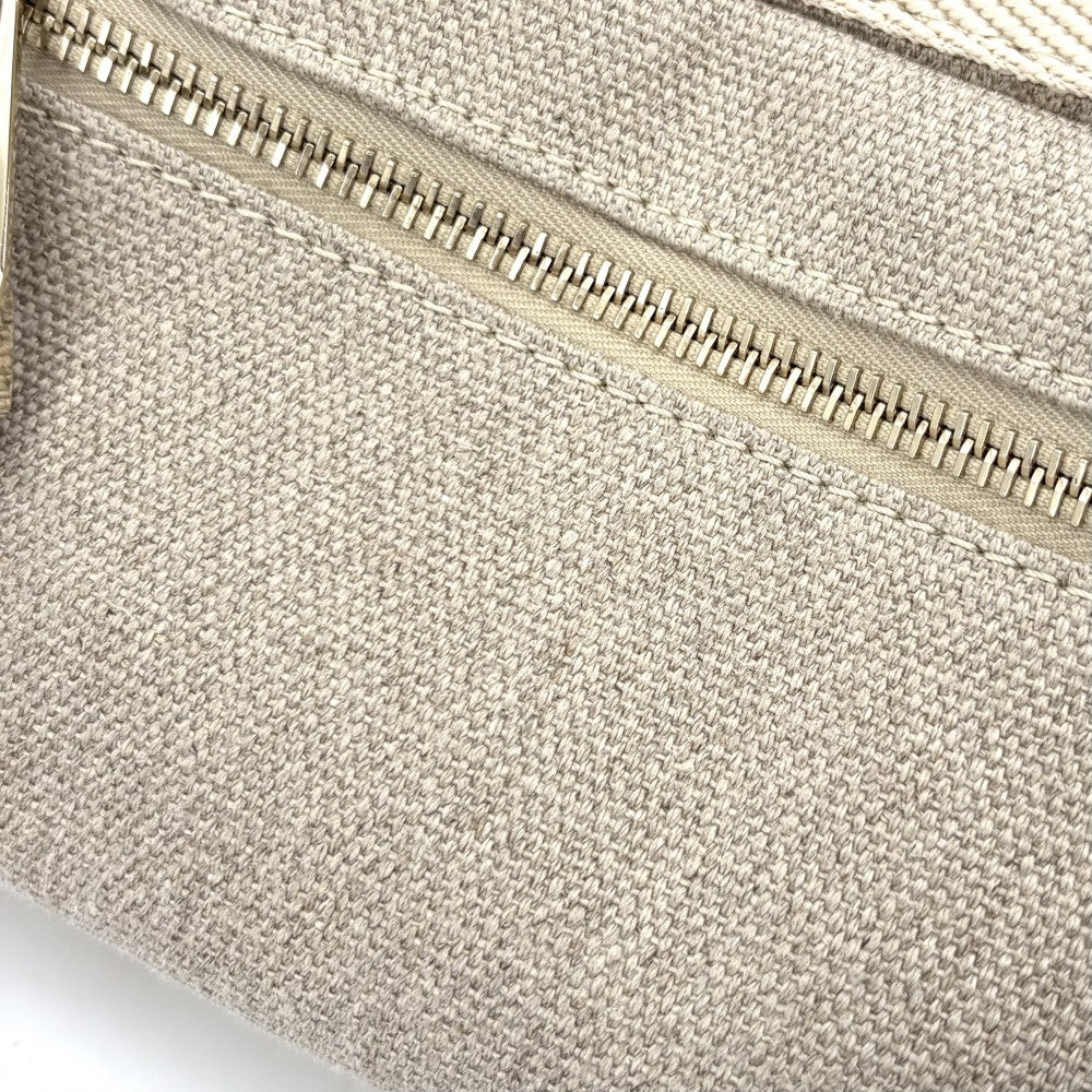 Chloe クロエ 2WAY ウッディ ウエストバッグ ハンドバッグ レザー キャンバス ベージュ ブラウン 茶 ゴールド金具 レディース【中古品】