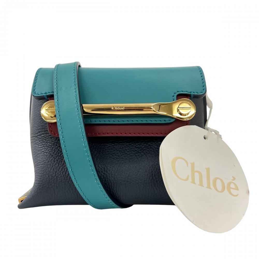 Chloe クロエ ショルダーバッグ クレア ミニ カーフ メタル バイカラー ゴールド金具 レディース【中古品】