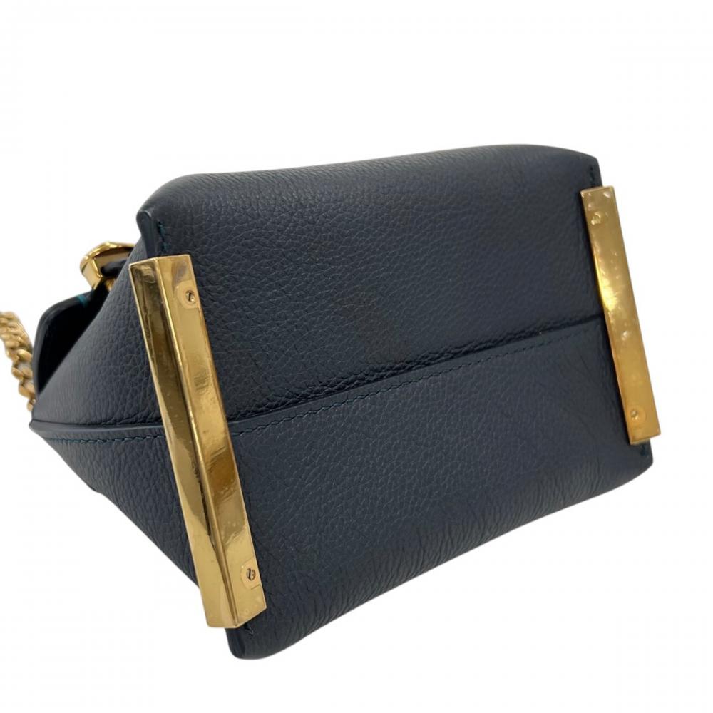 Chloe クロエ ショルダーバッグ クレア ミニ カーフ メタル バイカラー ゴールド金具 レディース【中古品】