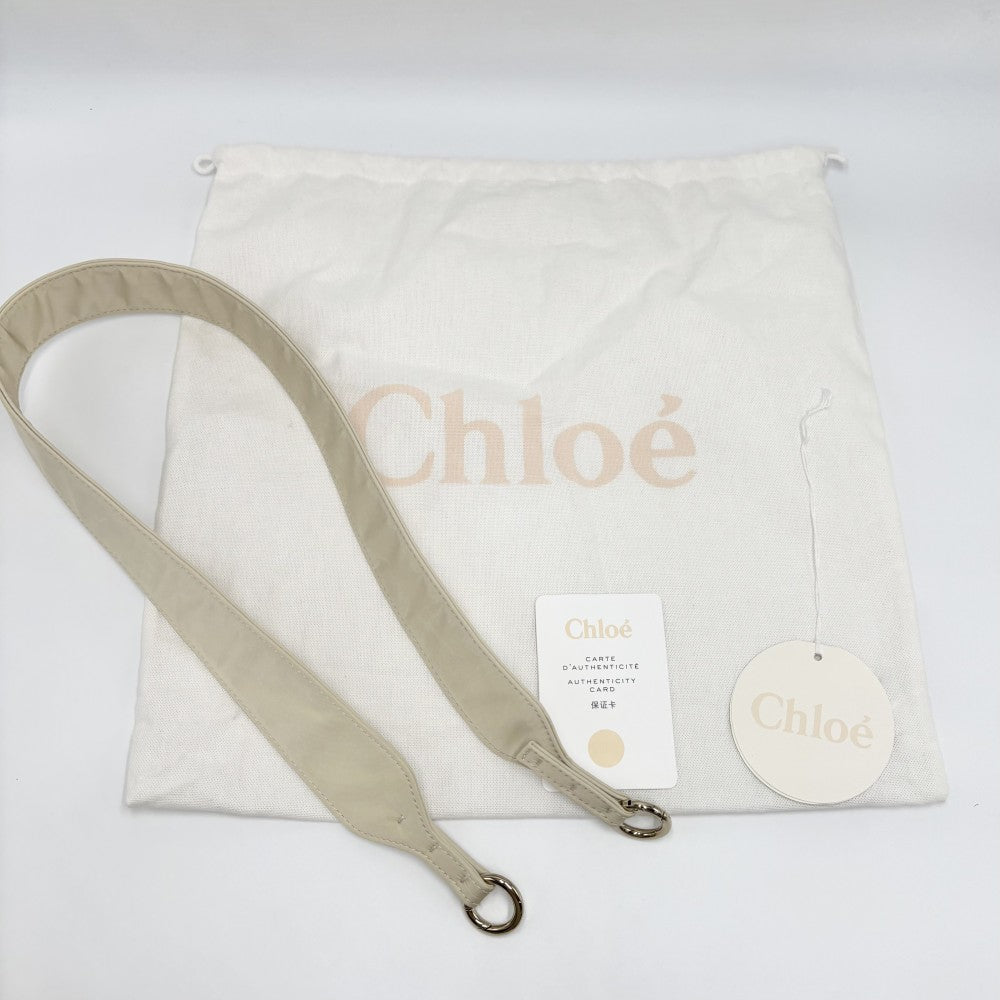 【開店SALE】 Chloe クロエ 2WAY WOODY ウッディスモールトートバッグ ミニハンドバッグ ショルダーバッグ ベージュ アイボリー CHC23WS397L4122M ナイロン Dusty Ivory ゴールド金具 レディース【中古品】