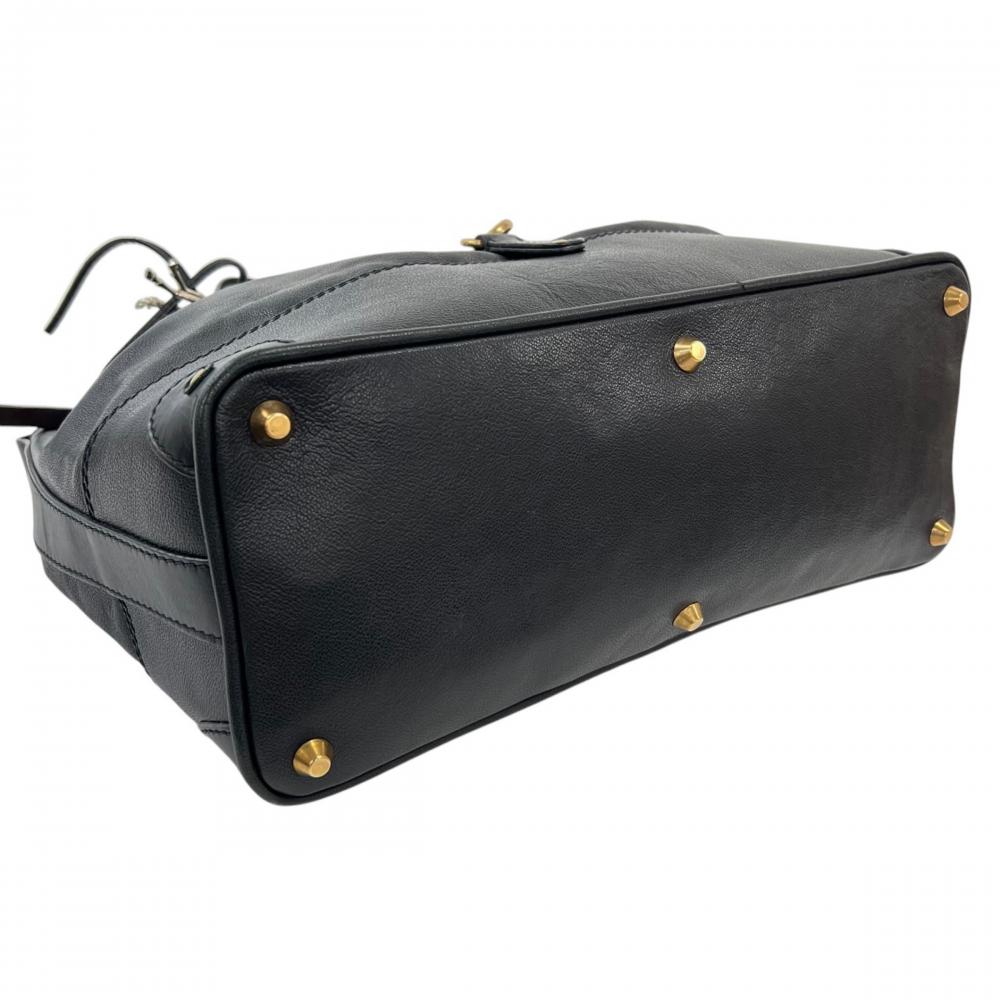 Chloe クロエ トートバッグ ケララ ストラップ カーフ ブラック 黒 ゴールド金具 レディース【中古品】