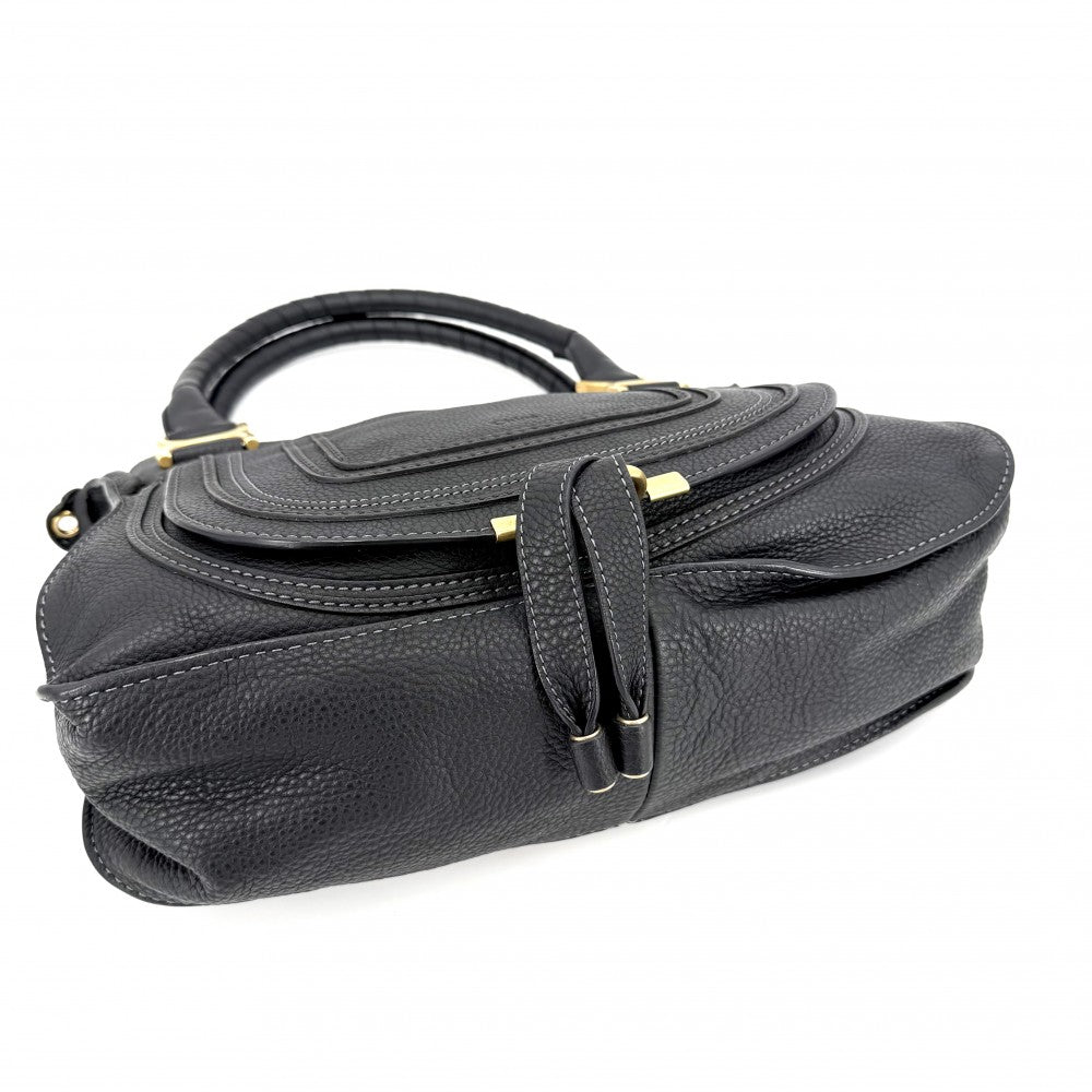 Chloe クロエ 2WAY マーシー ハンドバッグ ショルダーバッグ レザー ブラック 黒 ゴールド金具 レディース【中古品】