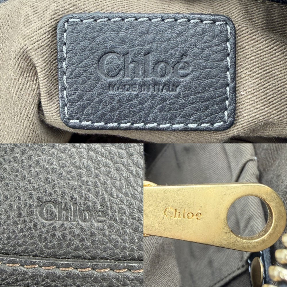 Chloe クロエ 2WAY マーシー ハンドバッグ ショルダーバッグ レザー ブラック 黒 ゴールド金具 レディース【中古品】