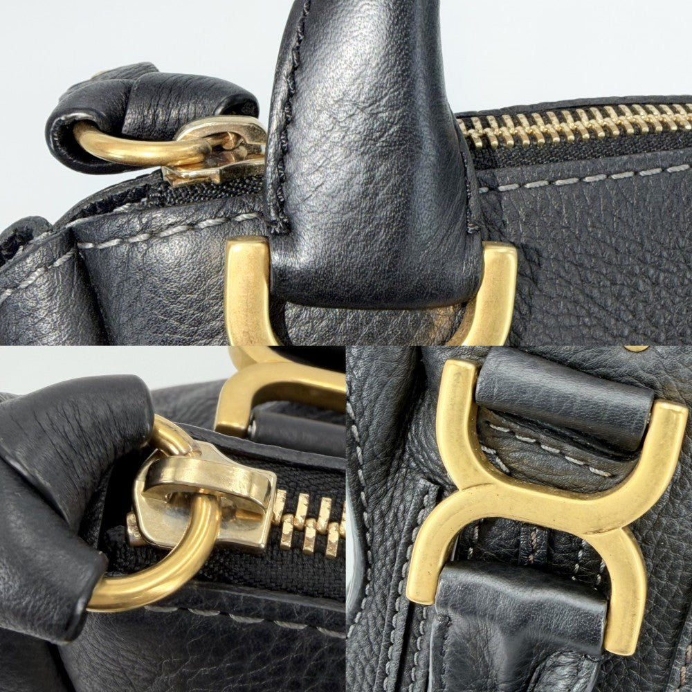 Chloe クロエ 2WAY マーシー ハンドバッグ ショルダーバッグ レザー ブラック 黒 ゴールド金具 レディース【中古品】