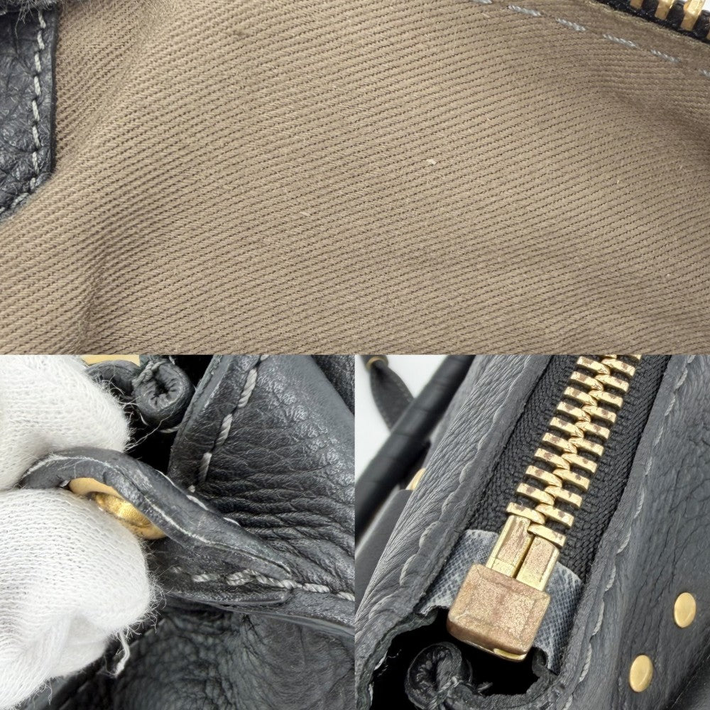 Chloe クロエ 2WAY マーシー ハンドバッグ ショルダーバッグ レザー ブラック 黒 ゴールド金具 レディース【中古品】