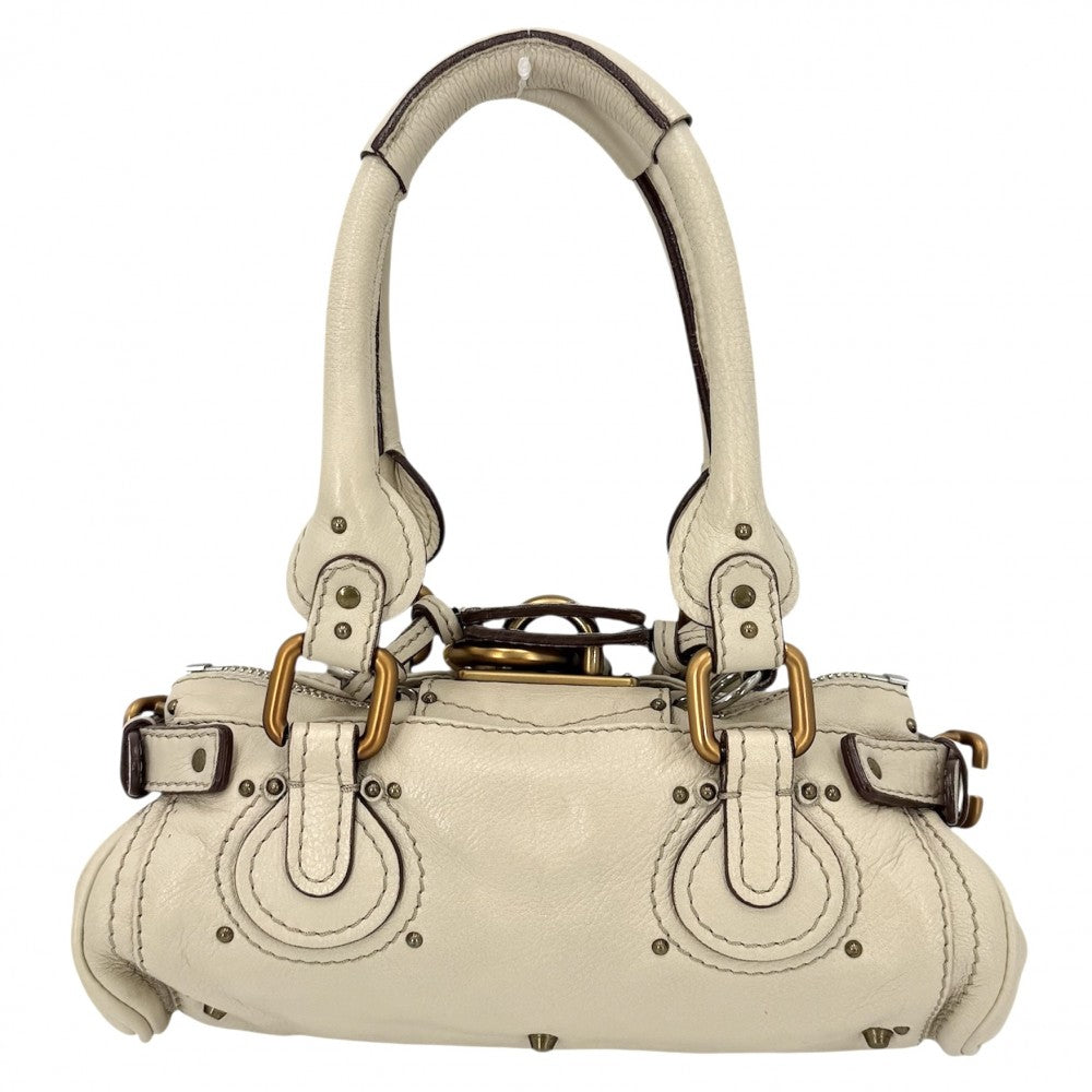 【開店SALE】 Chloe クロエ ハンドバッグ パディントン ミニ ベージュ レザー アイボリー ゴールド×シルバー金具 レディース【中古品】