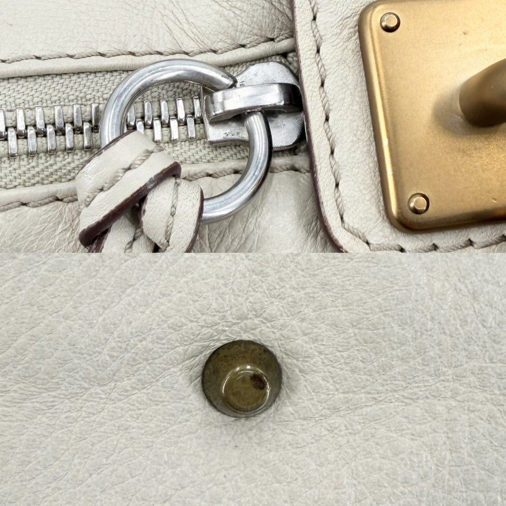 【開店SALE】 Chloe クロエ ハンドバッグ パディントン ミニ ベージュ レザー アイボリー ゴールド×シルバー金具 レディース【中古品】