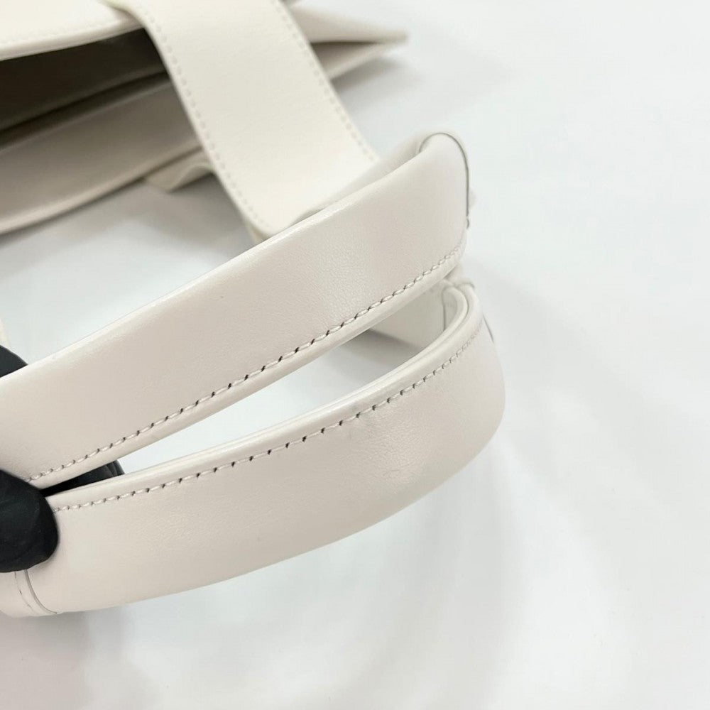 Chloe クロエ トートバッグ ハンドバッグ ウッディ ホワイト 白 レディース【中古品】