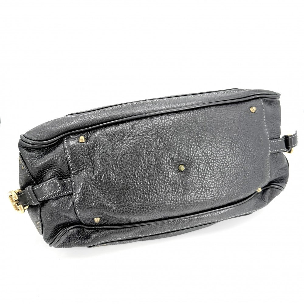 【開店SALE】 Chloe クロエ ハンドバッグ パディントン レザー ブラック 黒 ゴールド金具 レディース【中古品】