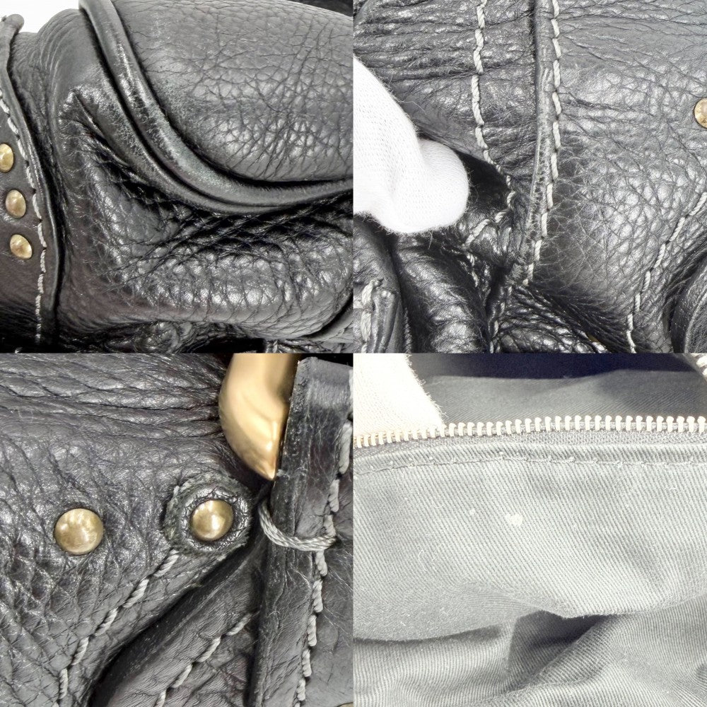 【開店SALE】 Chloe クロエ ハンドバッグ パディントン レザー ブラック 黒 ゴールド金具 レディース【中古品】