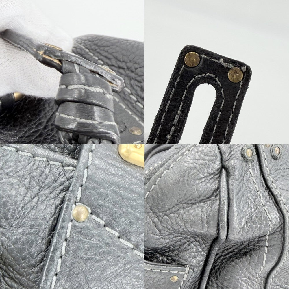 【開店SALE】 Chloe クロエ ハンドバッグ パディントン レザー ブラック 黒 ゴールド金具 レディース【中古品】