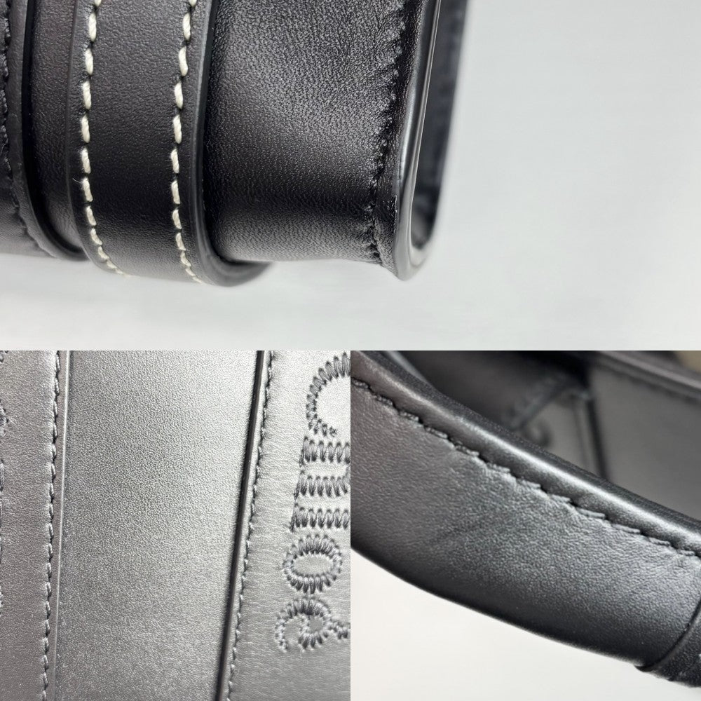 Chloe クロエ 2WAY WOODY　ウッディ ミニ トートバッグ ミニハンドバッグ ショルダーバッグ CHC22AP237 レザー ブラック 黒 レディース【中古品】
