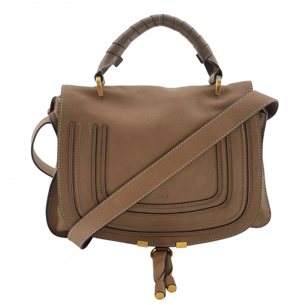 Chloe クロエ ショルダーバッグ マーシー 2WAY ミディアムサイズ 3S0917 ブラウン 茶 ゴールド金具 レディース【中古品】