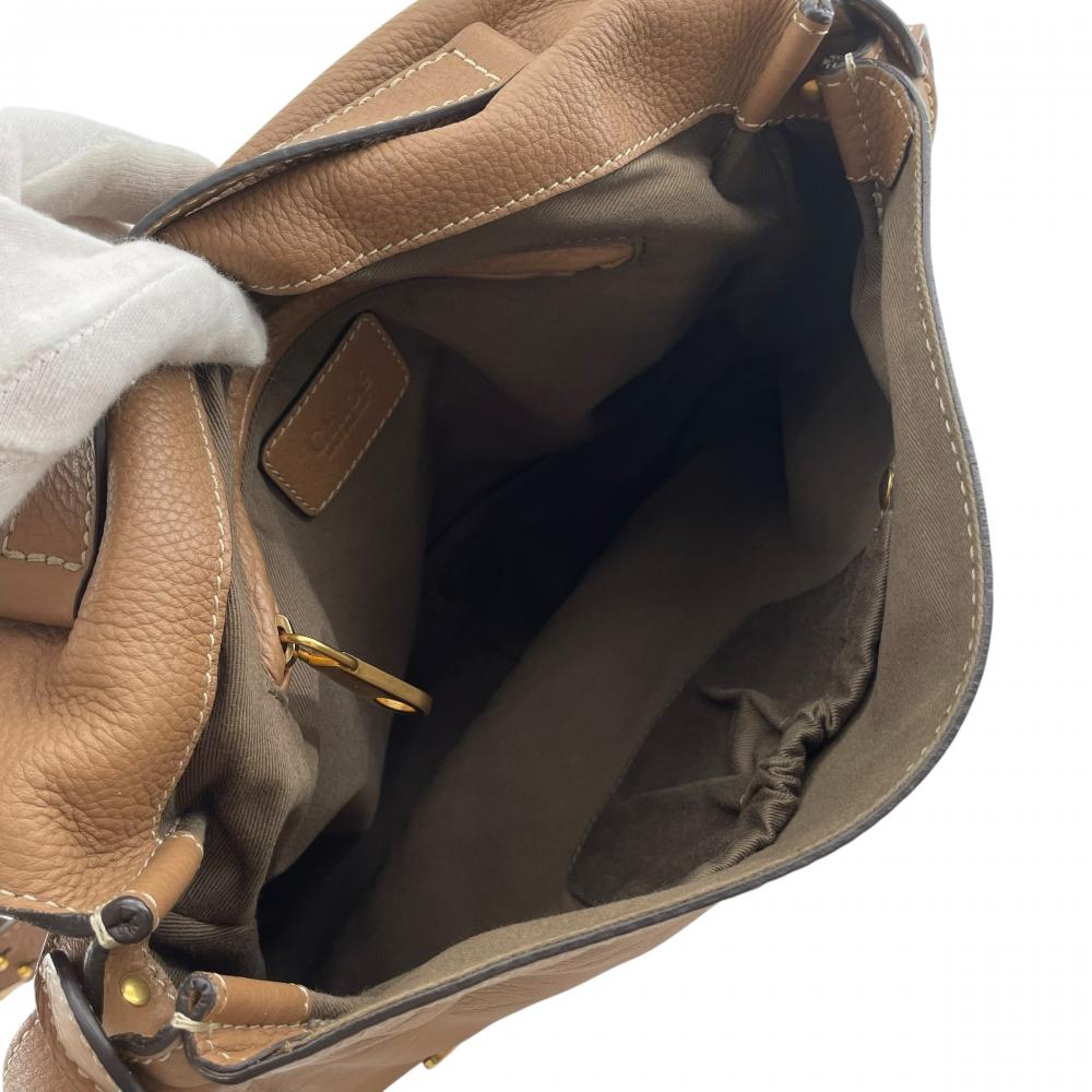 Chloe クロエ ショルダーバッグ マーシー 2WAY ミディアムサイズ 3S0917 ブラウン 茶 ゴールド金具 レディース【中古品】