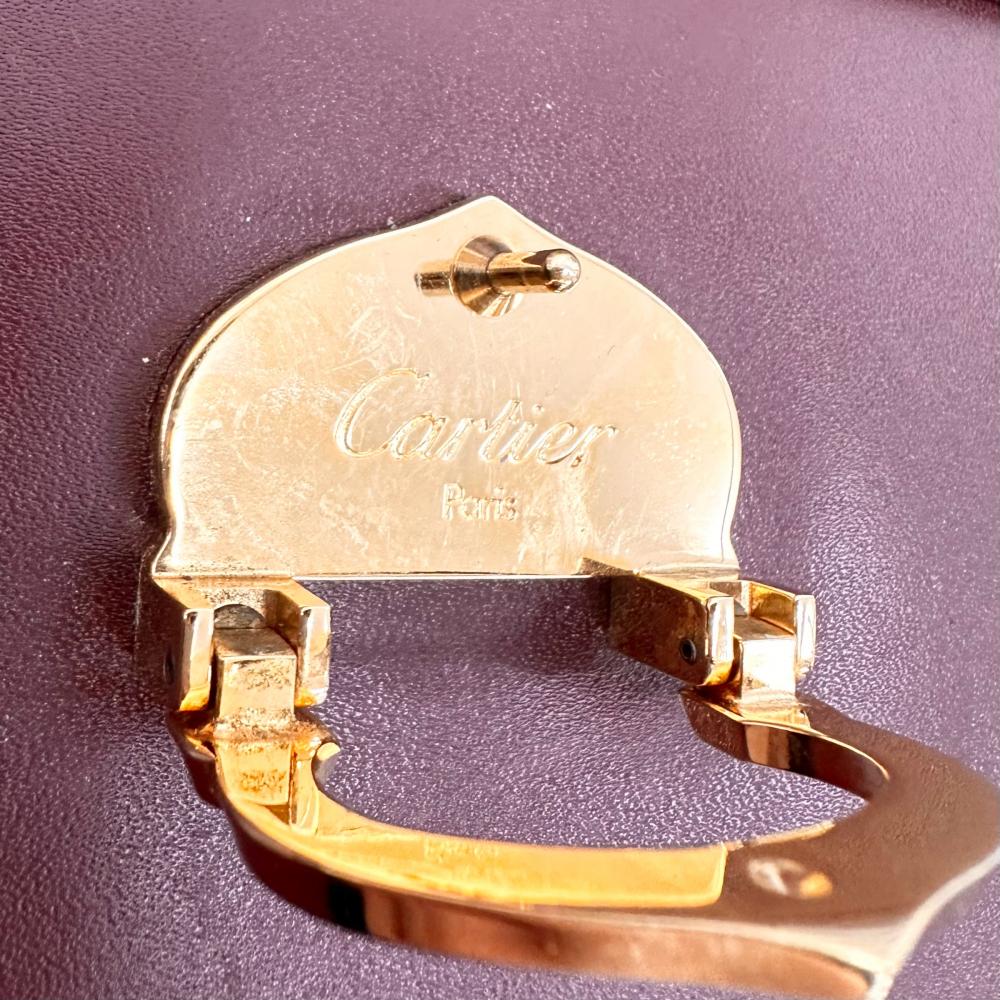 CARTIER カルティエ ショルダーバッグ マストドゥカルティエ Cロゴ レザー ボルドー ゴールド金具 レディース【中古品】