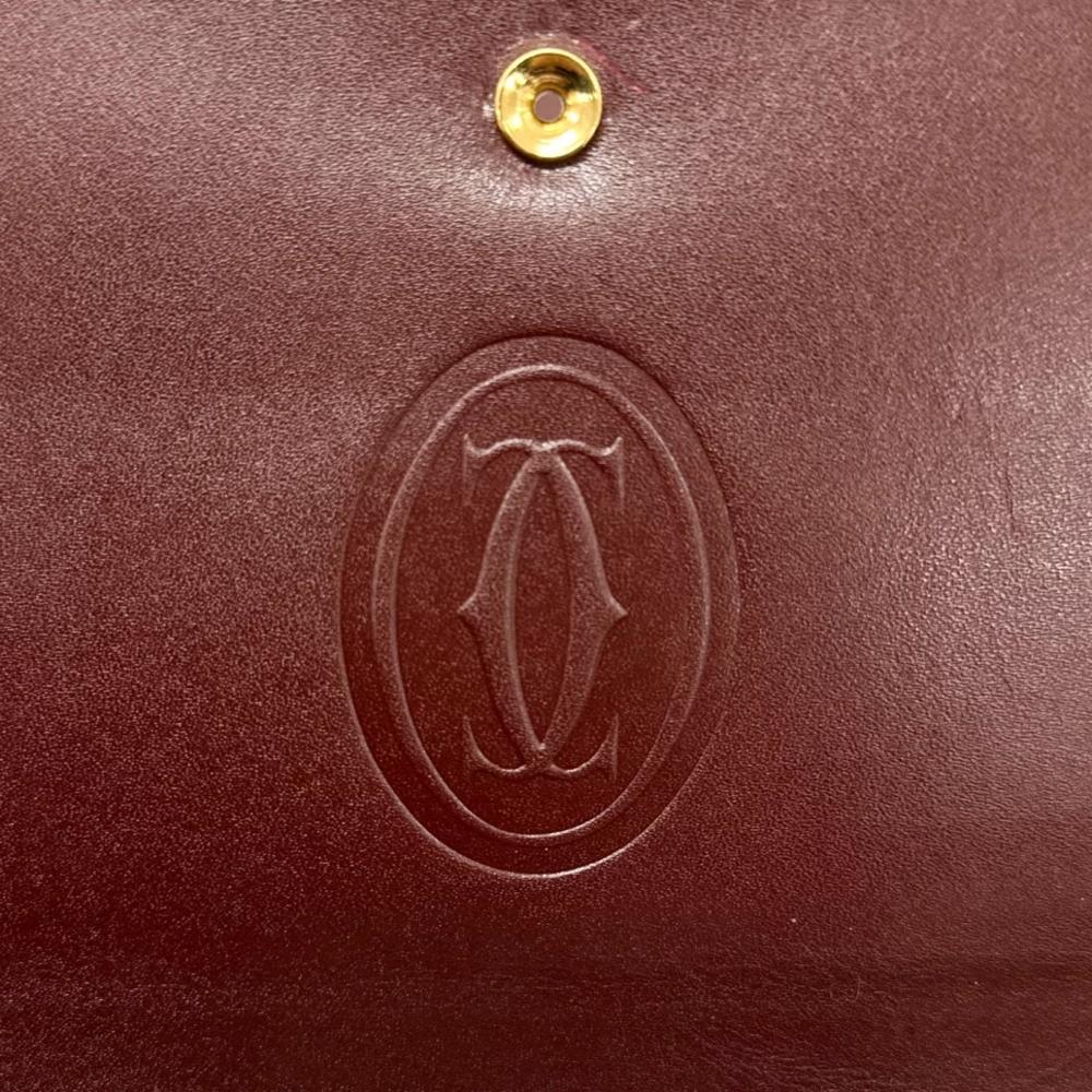 CARTIER カルティエ ショルダーバッグ マストドゥカルティエ Cロゴ レザー ボルドー ゴールド金具 レディース【中古品】