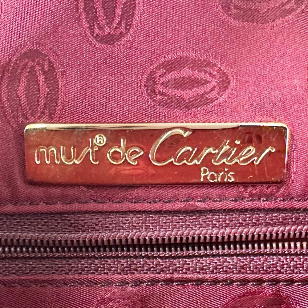 CARTIER カルティエ ショルダーバッグ マストライン ヴィンテージ 2Cロゴ レザー ボルドー レディース【中古品】