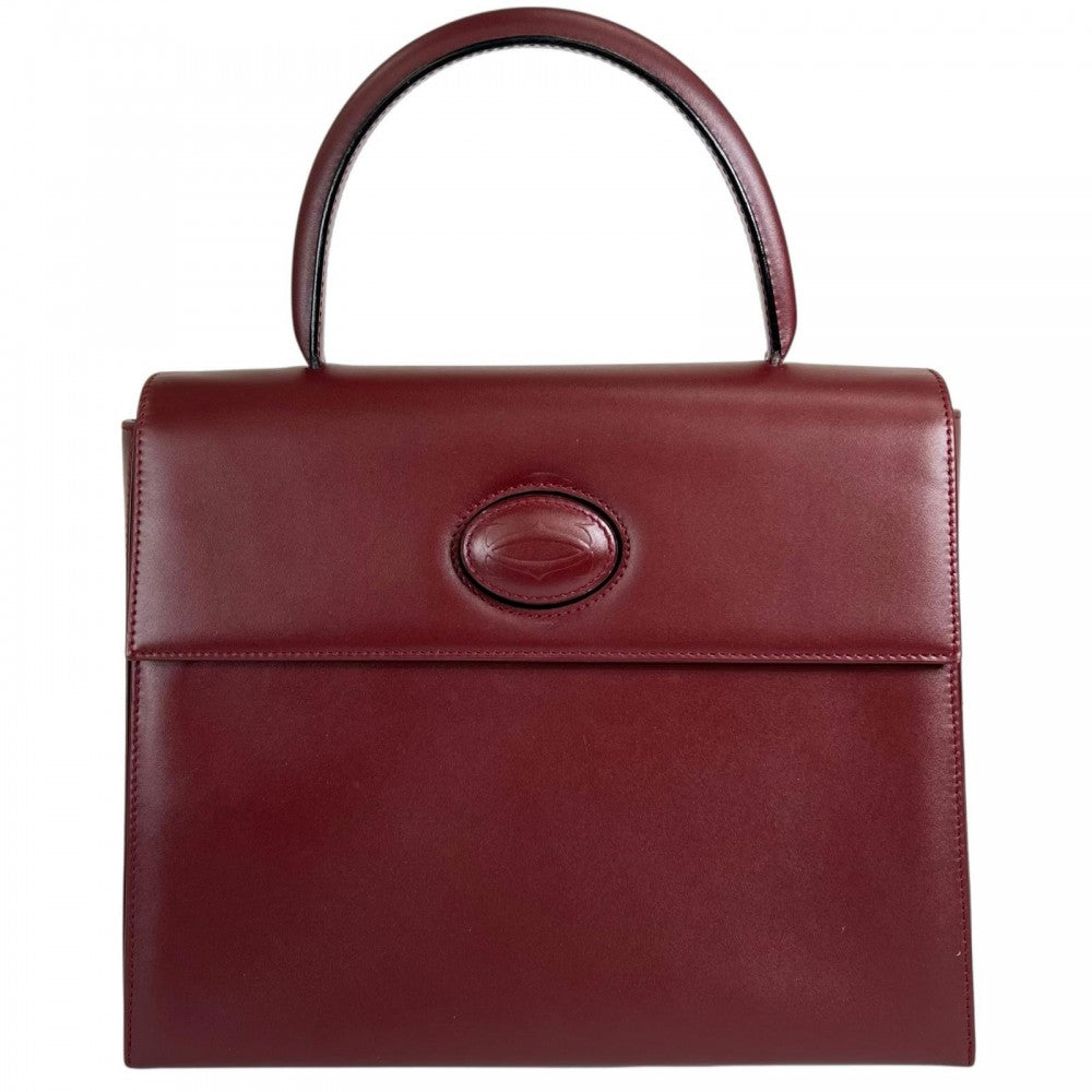 CARTIER カルティエ ハンドバッグ マスト　ドゥ　カルティエ レザー ボルドー その他金具 レディース【中古品】