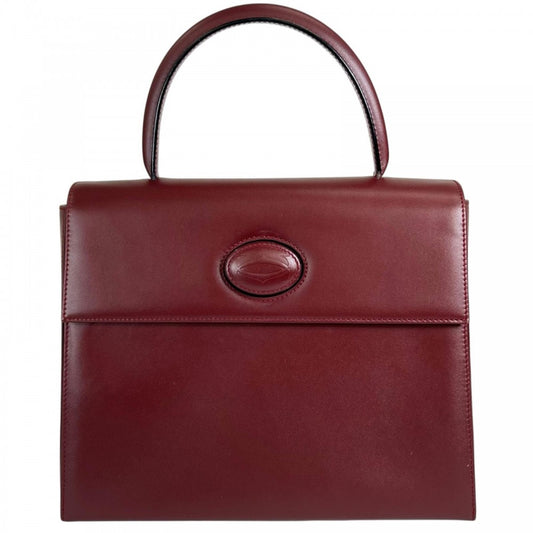 CARTIER カルティエ ハンドバッグ マスト　ドゥ　カルティエ レザー ボルドー その他金具 レディース【中古品】