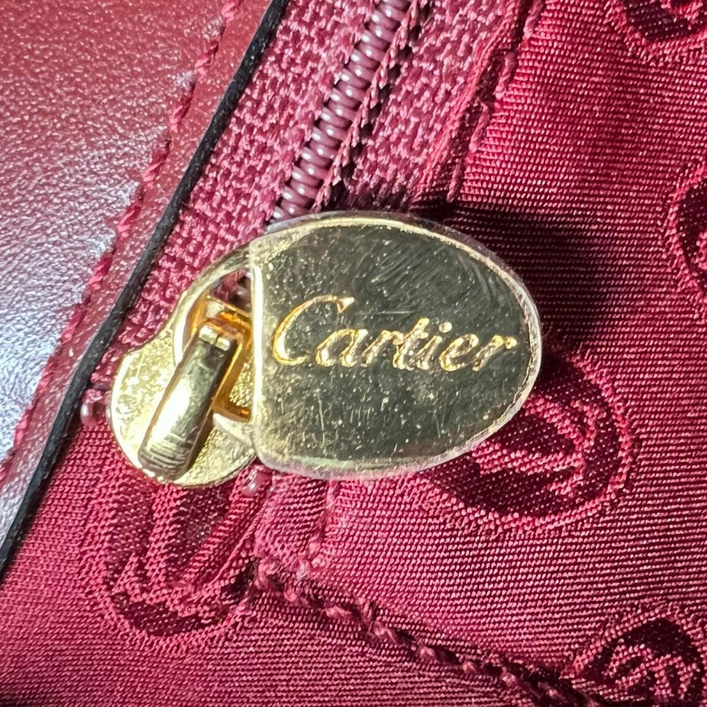 CARTIER カルティエ ハンドバッグ マスト　ドゥ　カルティエ レザー ボルドー その他金具 レディース【中古品】