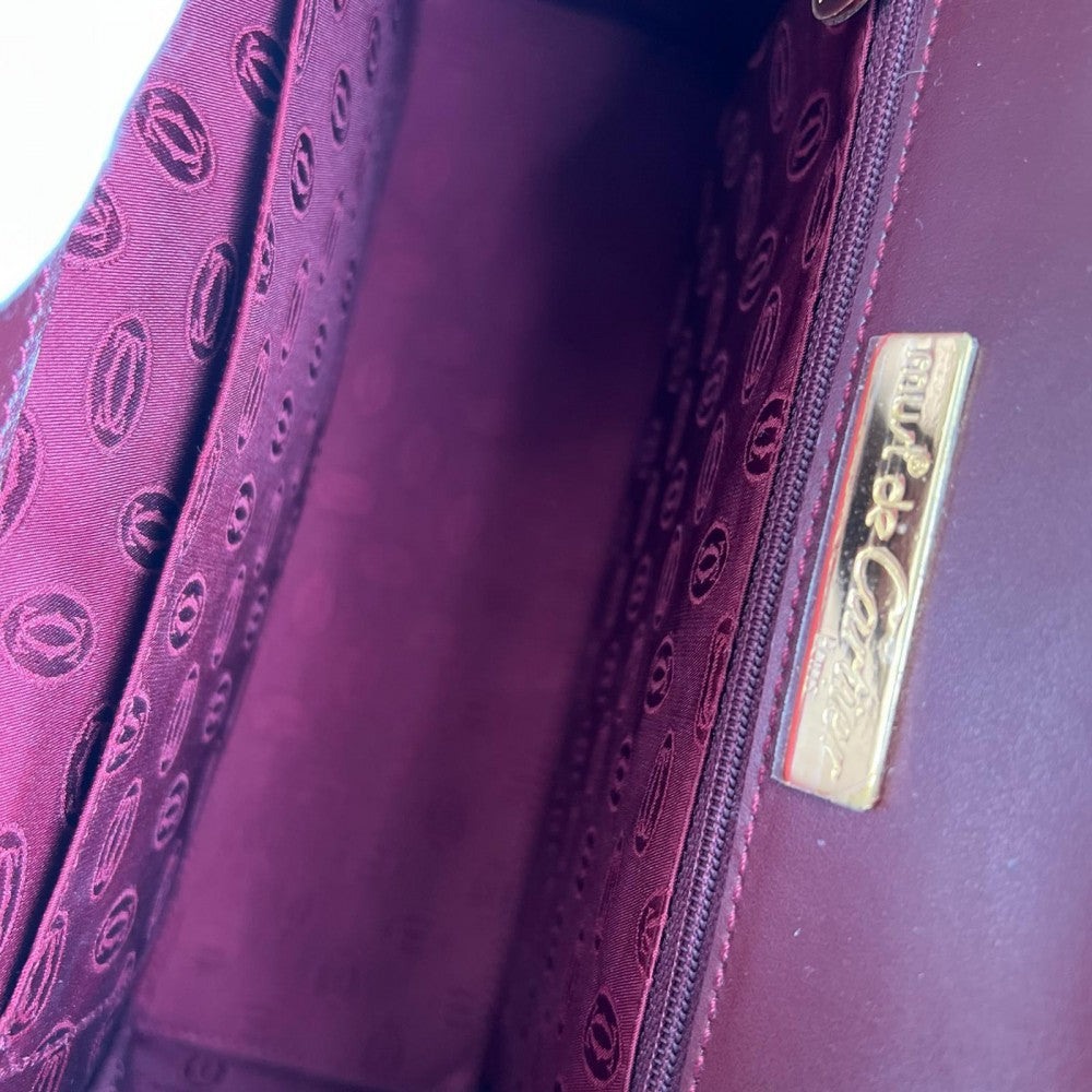 CARTIER カルティエ ハンドバッグ マスト　ドゥ　カルティエ レザー ボルドー その他金具 レディース【中古品】