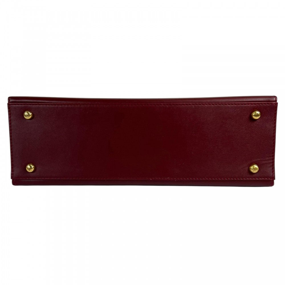 CARTIER カルティエ ハンドバッグ マスト　ドゥ　カルティエ レザー ボルドー その他金具 レディース【中古品】