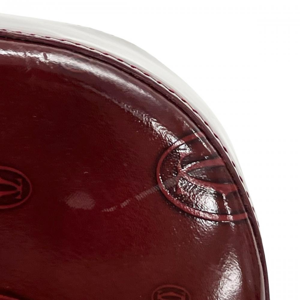 CARTIER カルティエ ハンドバッグ ハッピーバースデー ロゴ生地 パテントレザー レッド 赤 シルバー金具 レディース【中古品】