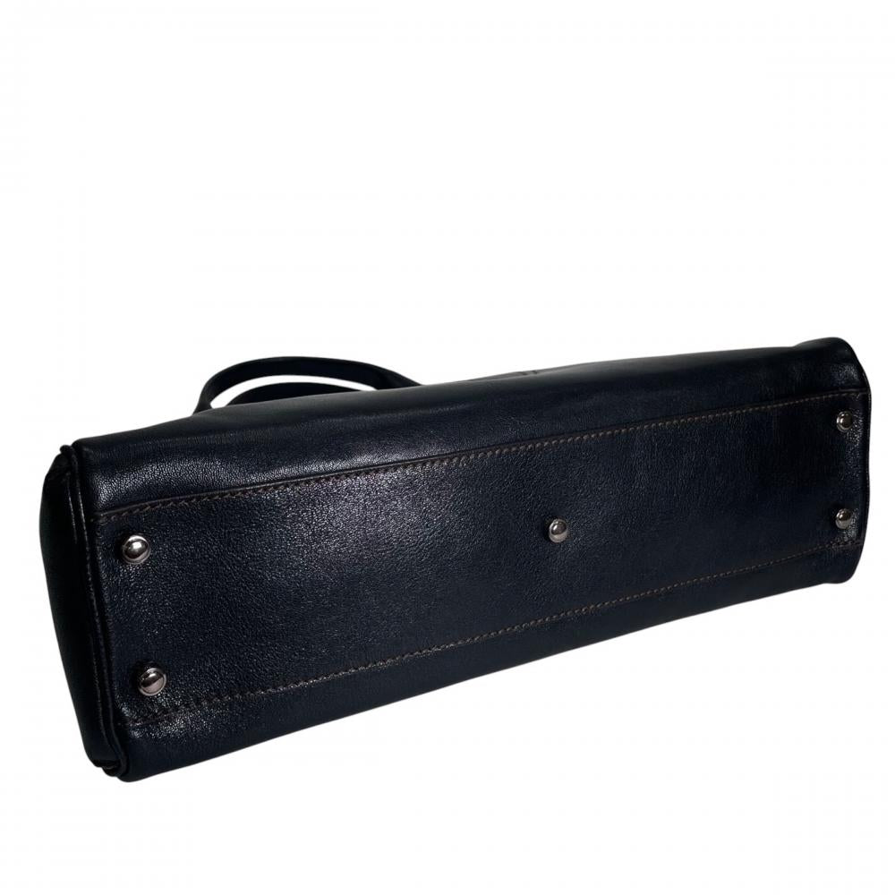 CARTIER カルティエ ハンドバッグ マルチェロ ロゴバッグ L1000833 レザー ブラック 黒 シルバー/ブラック金具 レディース【中古品】