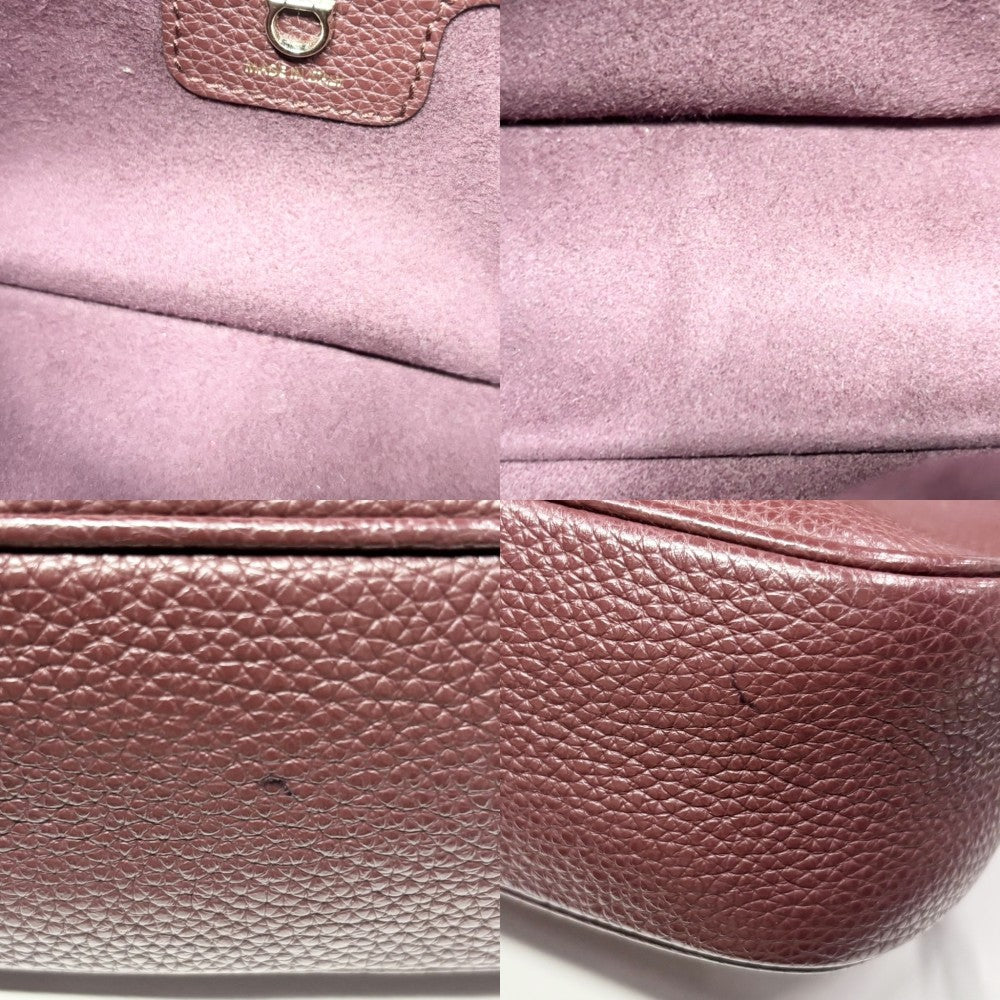 【開店SALE】 Salvatore Ferragamo サルヴァトーレフェラガモ ショルダーバッグ ガンチーニ ポシェット かばん 鞄 レザー ボルドー ゴールド金具 レディース【中古品】