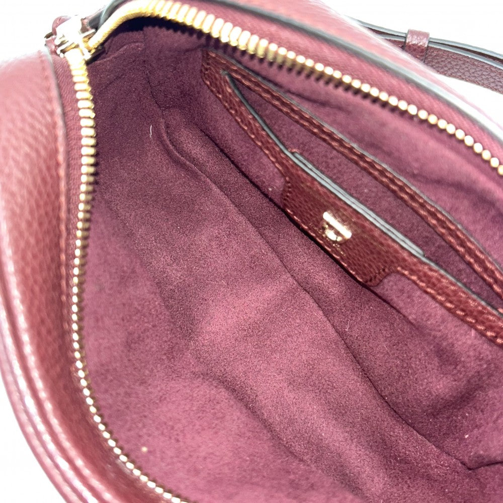 【開店SALE】 Salvatore Ferragamo サルヴァトーレフェラガモ ショルダーバッグ ガンチーニ ポシェット かばん 鞄 レザー ボルドー ゴールド金具 レディース【中古品】