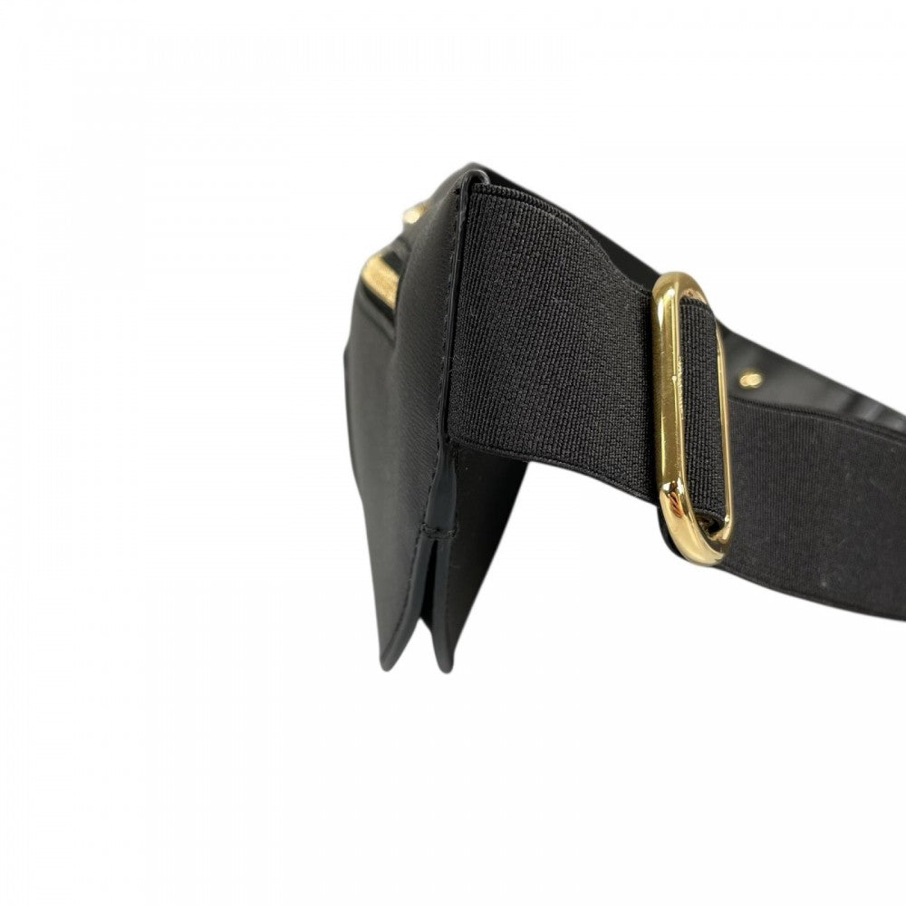 Salvatore Ferragamo サルヴァトーレフェラガモ ボディバッグ ガンチーニ AU-22 レザー ブラック 黒 ゴールド金具 メンズ【中古品】