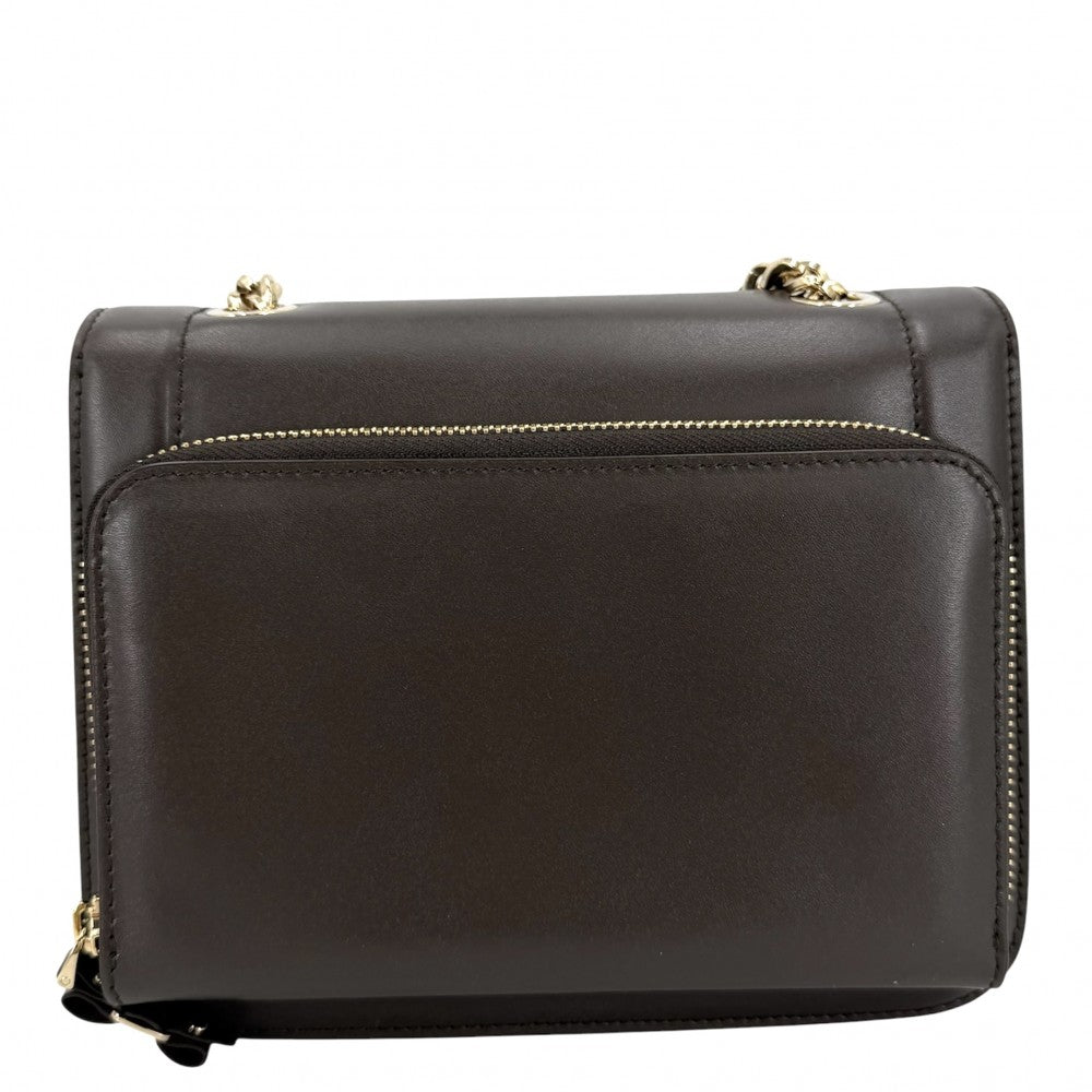 Salvatore Ferragamo サルヴァトーレフェラガモ ショルダーバッグ ヴァラリボン チェーンショルダー レザー ブラウン 茶 ゴールド金具 レディース【中古品】