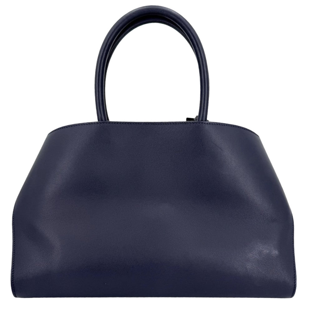 Salvatore Ferragamo サルヴァトーレフェラガモ 2WAY ハグ トートバッグ ショルダーバック レザー ネイビー 紺 ゴールド金具 レディース【中古品】