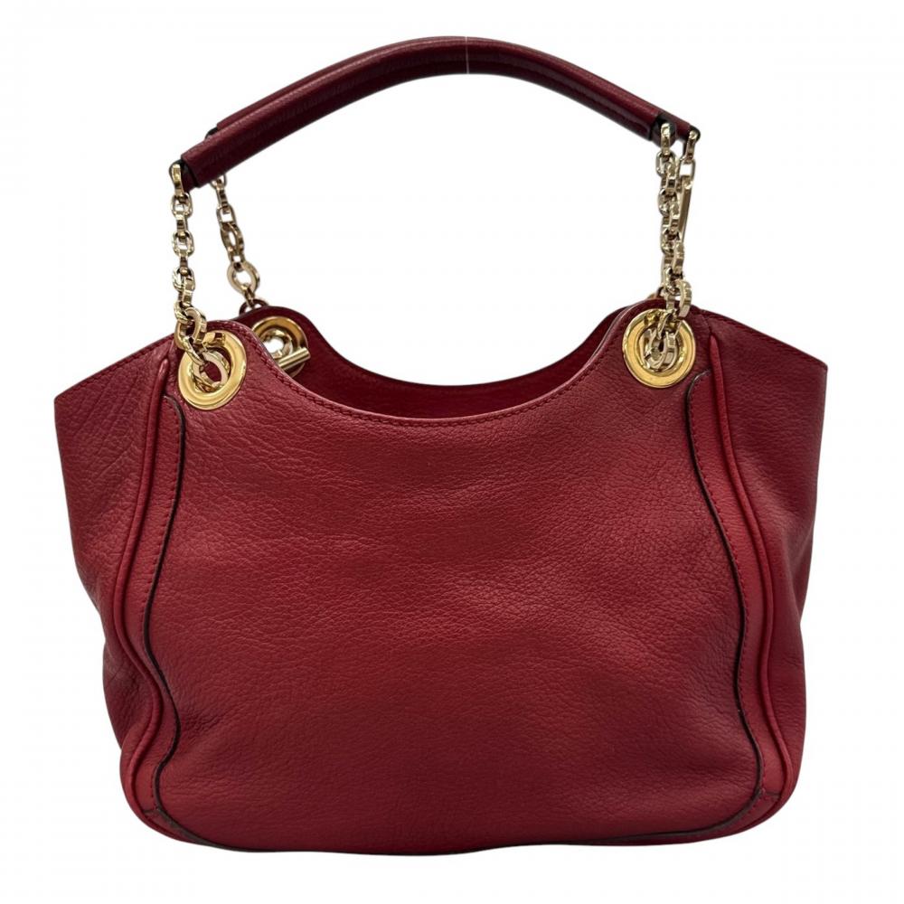 Salvatore Ferragamo サルヴァトーレフェラガモ ハンドバッグ ダブルガンチーニ レザー レッド 赤 ゴールド金具 レディース【中古品】