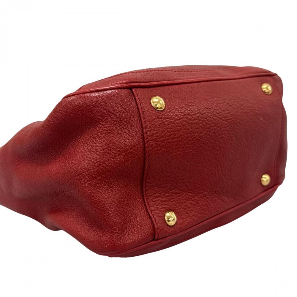Salvatore Ferragamo サルヴァトーレフェラガモ ハンドバッグ ダブルガンチーニ レザー レッド 赤 ゴールド金具 レディース【中古品】