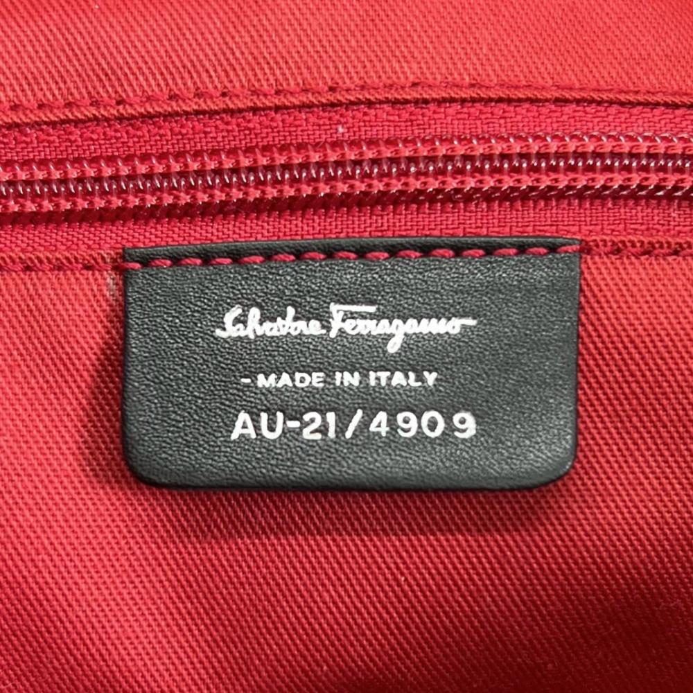 Salvatore Ferragamo サルヴァトーレフェラガモ トートバッグ ガンチーニ AU-21 4909 ナイロン ブラック 黒 シルバー金具 レディース【中古品】