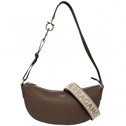 Salvatore Ferragamo サルヴァトーレフェラガモ 2WAY ガンチーニ ハンドバッグ ショルダーバッグ 781656 レザー ブラウン 茶 ゴールド金具 レディース【中古品】